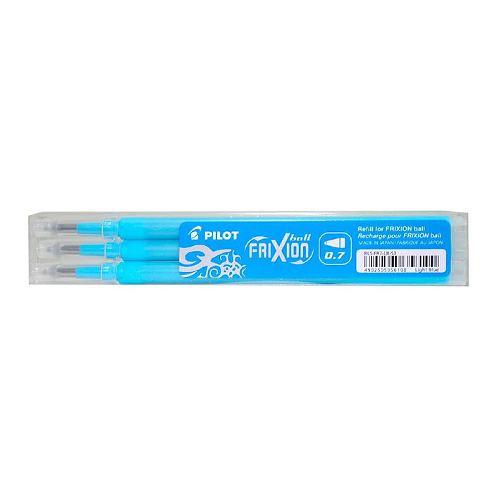 PILOT Set de 3 Recharges friXion Ball (BLS-FR7) Turquoise x 12