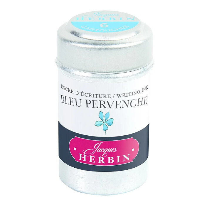 HERBIN Boîte de 6 cartouches d'encre standard Bleu pervenche x 6