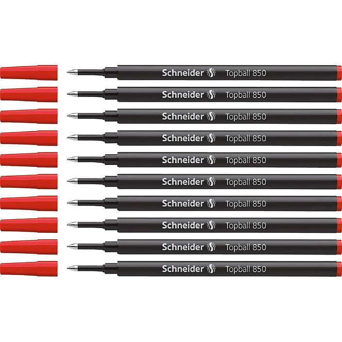 SCHNEIDER Recharge pour roller Topball 850 05 rouge x 10