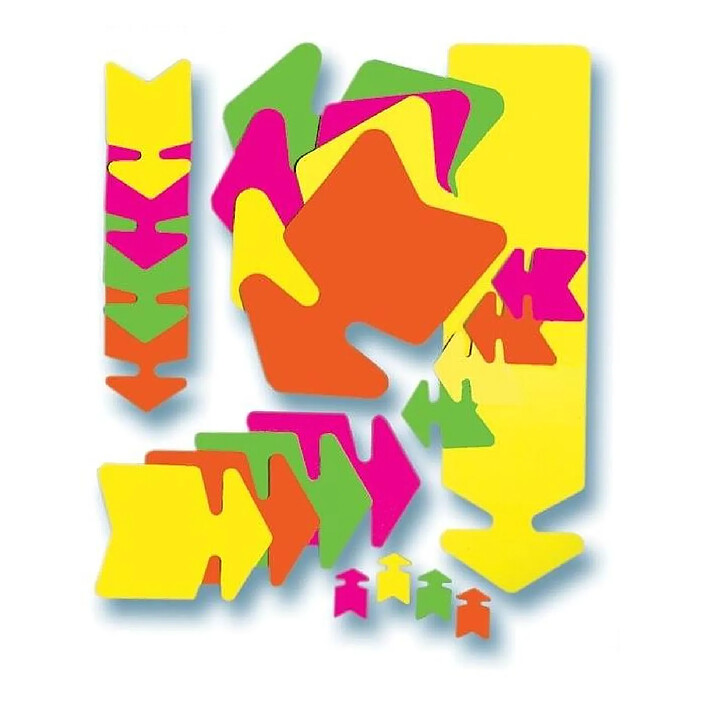AGIPA Paquet de 10 flèches fluo effaçables à sec 12 x 16 cm