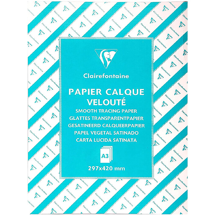 CLAIREFONTAINE Ramette de 500 feuilles de calque velouté supérieur A3 29,7x42 90/95g