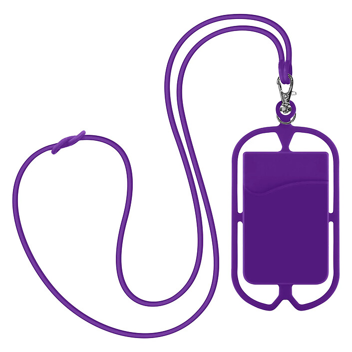 Avizar Coque à cordon Universelle Avec Rangement Carte série NeckPouch Violet