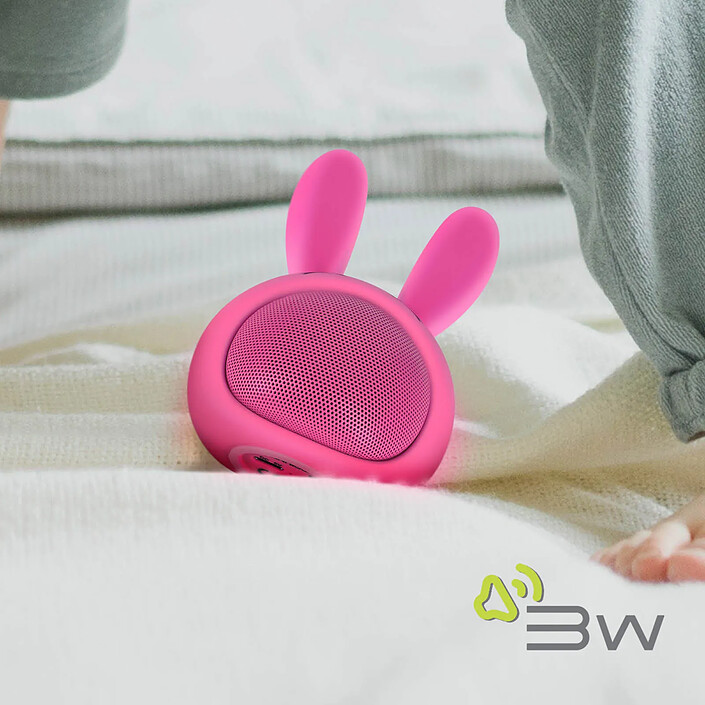 Moxie Enceinte Bluetooth 3W Autonomie 3h Design Lapin Lumineux Rose pas cher