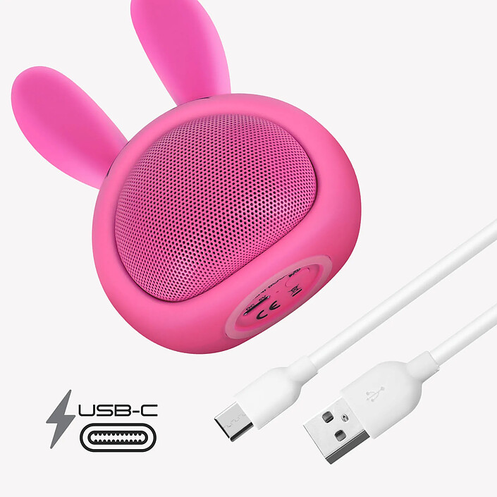 Avis Moxie Enceinte Bluetooth 3W Autonomie 3h Design Lapin Lumineux Rose