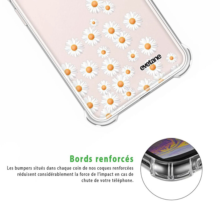 Acheter Evetane Coque Samsung Galaxy S22 5G Silicone antichocs Solides coins renforcés  transparente Motif Marguerite