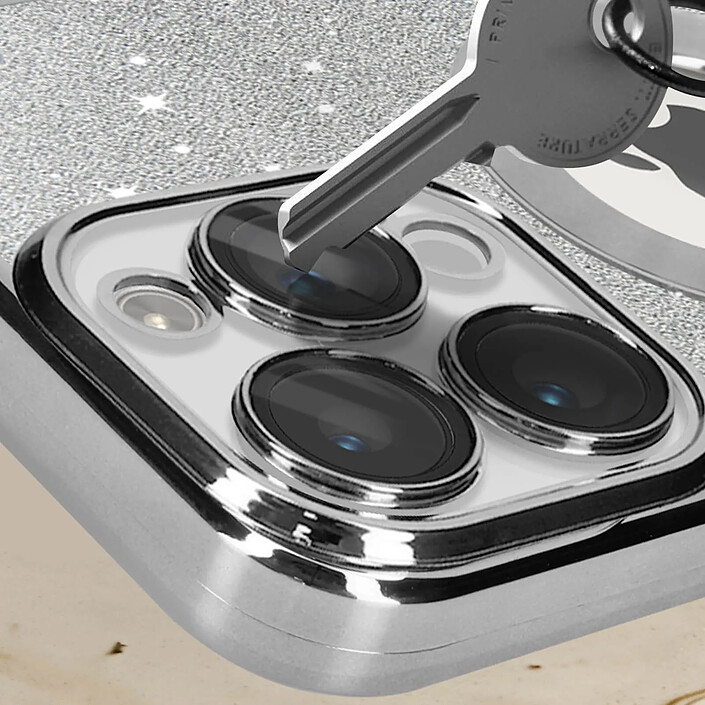 Avis Avizar Coque pour iPhone 13 Pro Max Paillette Amovible Série Protecam Spark Argent