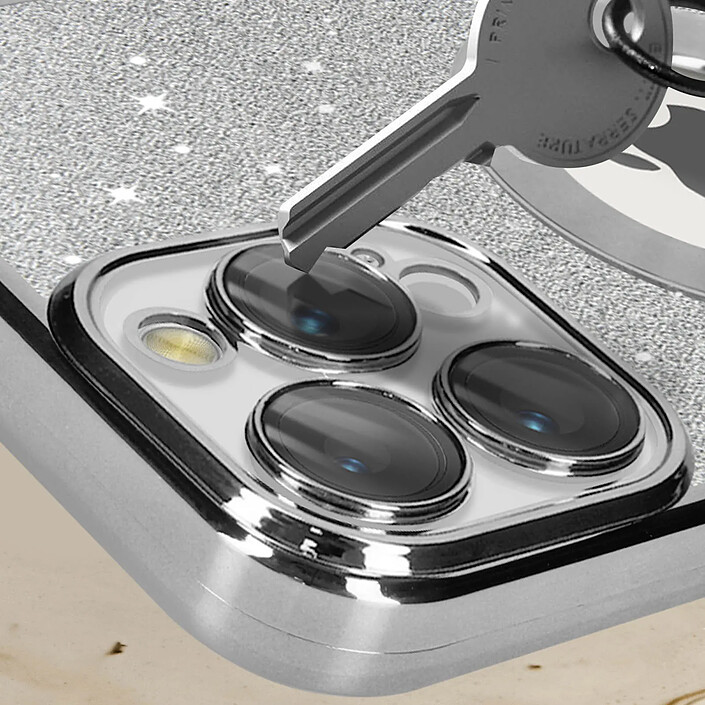 Avis Avizar Coque pour iPhone 12 Pro Max Paillette Amovible Série Protecam Spark Argent