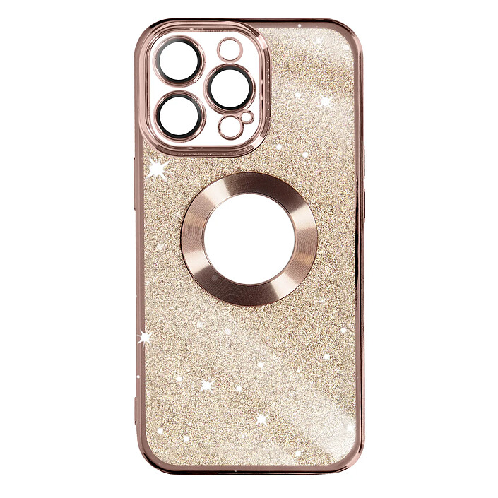 Avizar Coque pour iPhone 13 Pro Paillette Amovible Silicone Série Protecam Spark Rose