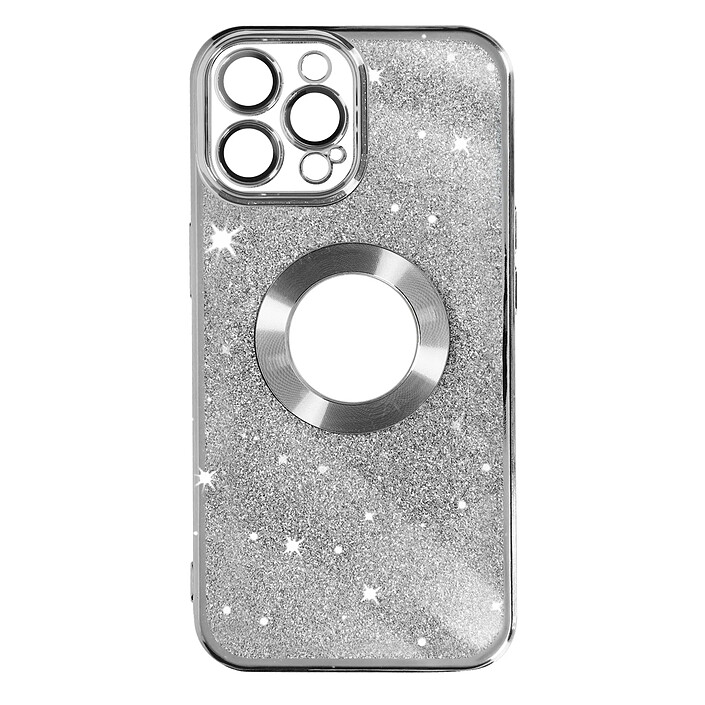 Avizar Coque pour iPhone 13 Pro Max Paillette Amovible Série Protecam Spark Argent
