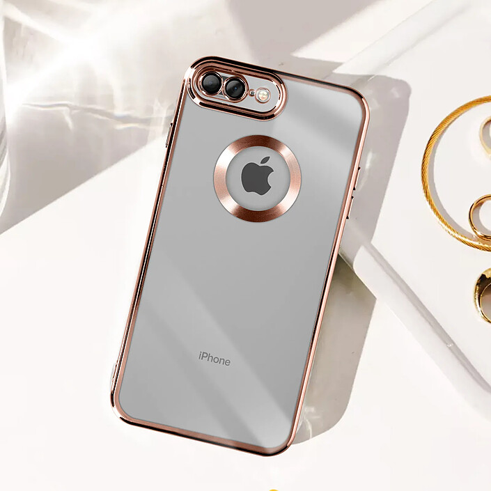 Avizar Coque pour iPhone 7 Plus et 8 Plus Paillette Amovible Série Protecam Spark Rose pas cher
