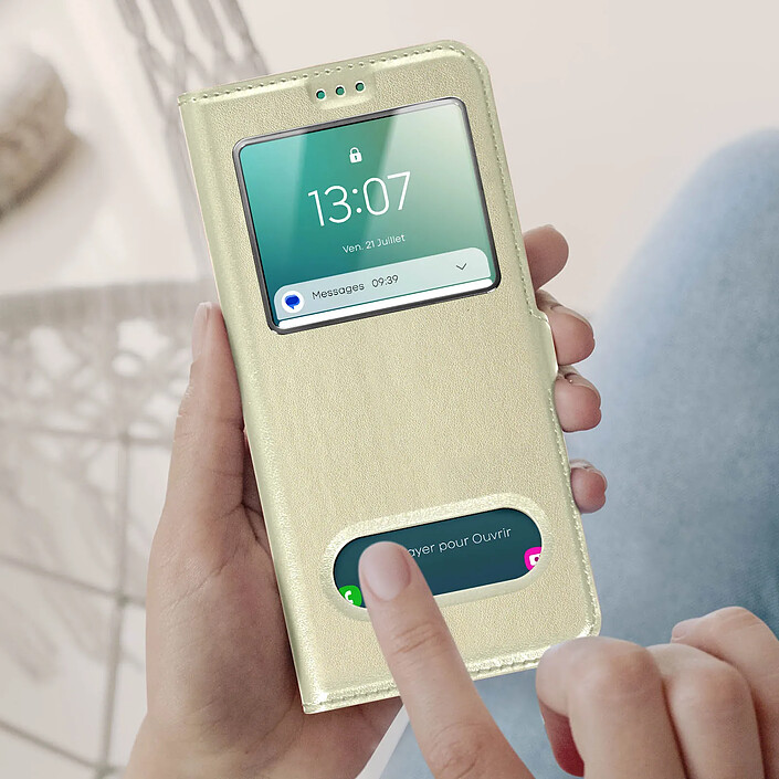 Avizar Étui Folio pour Galaxy A34 5G Double Fenêtre avec Fonction Support pas cher
