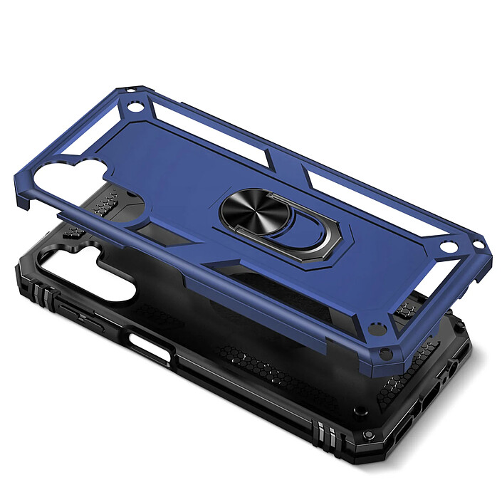 Avizar Coque pour Samsung Galaxy A14 4G et 5G Bague Magnétique Série ArmoRing Bleu pas cher