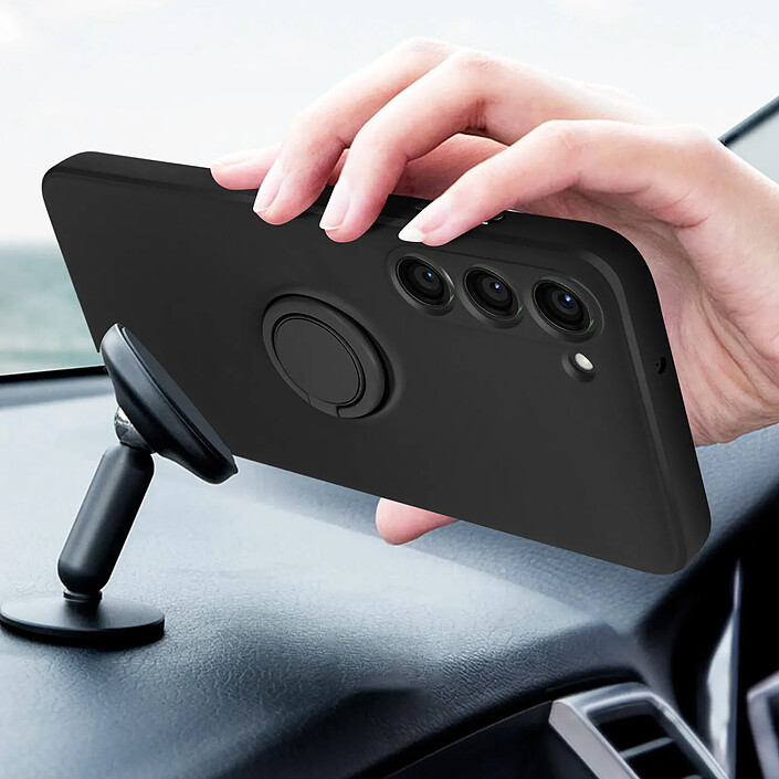 Avis Avizar Coque pour Samsung Galaxy S23 Soft touch Flexible avec Bague Support Noir