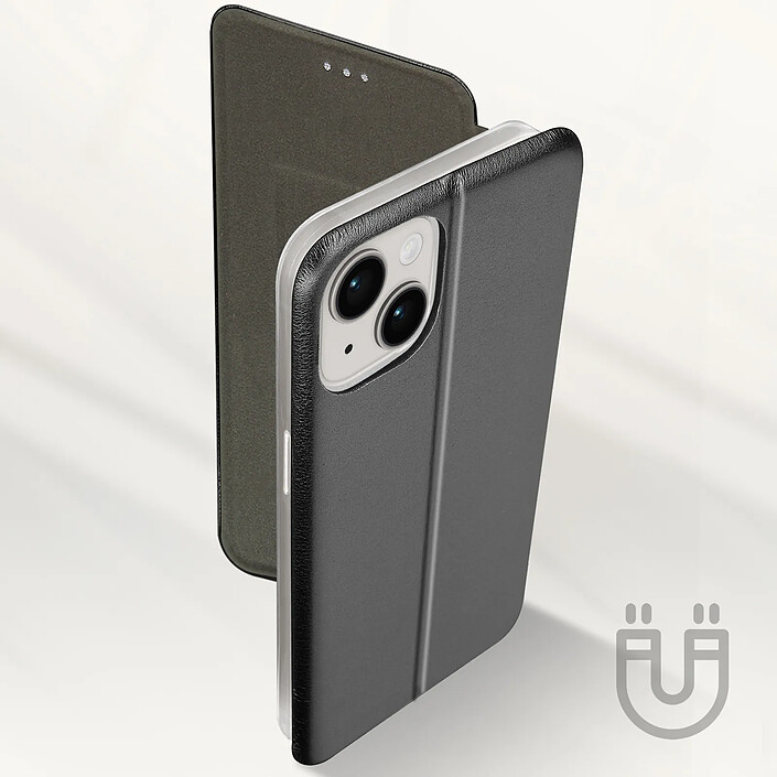 Avizar Housse pour iPhone 14 Clapet Porte-carte Support Vidéo Design élégant Noir pas cher