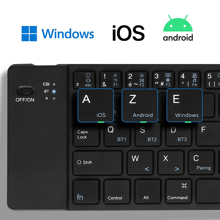 Avis Avizar Mini Clavier Bluetooth AZERTY, Android, iOS et Windows, Support inclus