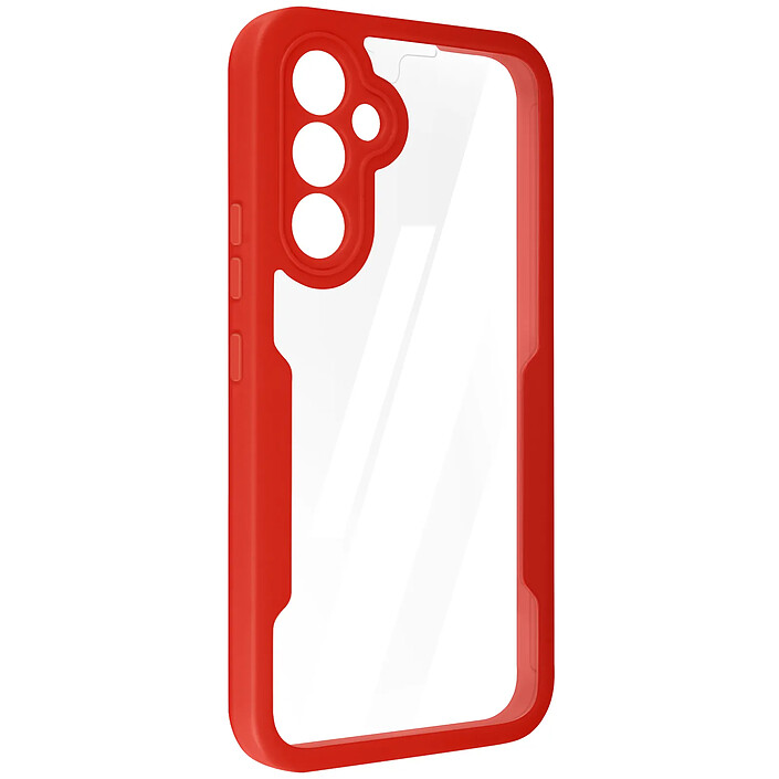 Avizar Coque 360° pour Galaxy A34 5G Dos Rigide Protection Écran Souple Contour Rouge