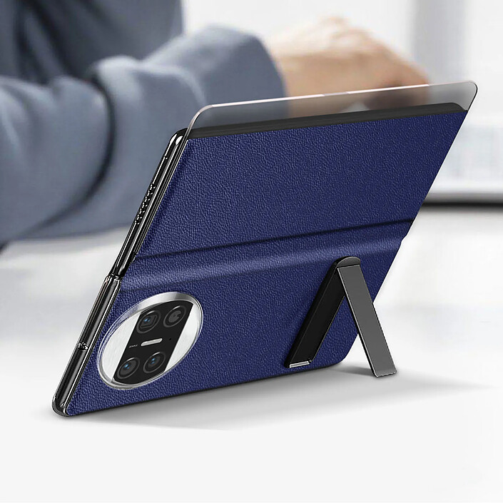 Acheter Avizar Coque Clapet pour Huawei Mate X3 Fenêtre et Béquille Clear View Stand Bleu nuit