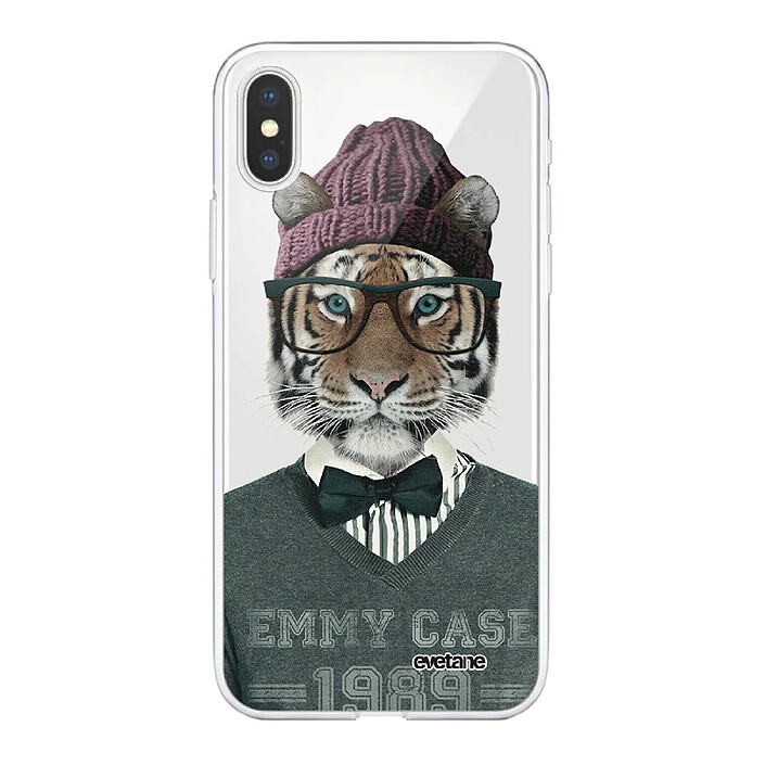 Evetane Coque iPhone Xs Max silicone transparente Motif Tigre Fashion ultra resistant