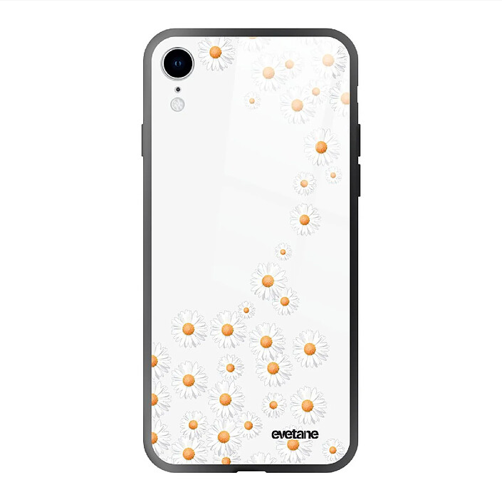 Evetane Coque en verre trempé iPhone Xr Marguerite .