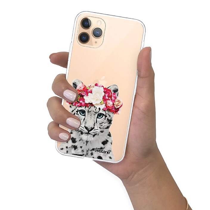 Evetane Coque iPhone 11 Pro 360 intégrale transparente Motif Leopard Couronne Tendance . pas cher