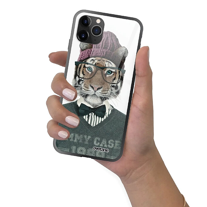 Evetane Coque en verre trempé iPhone 11 Pro Max Tigre Fashion . pas cher