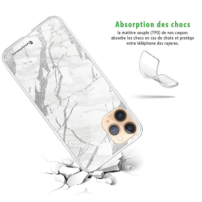 Avis LaCoqueFrançaise Coque iPhone 11 Pro Max 360 intégrale transparente Motif Marbre gris Tendance .
