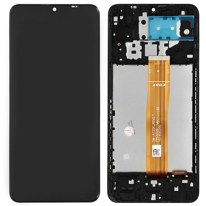 Avizar Bloc Complet pour Samsung A12 Écran LCD + Vitre Tactile et Châssis Compatible