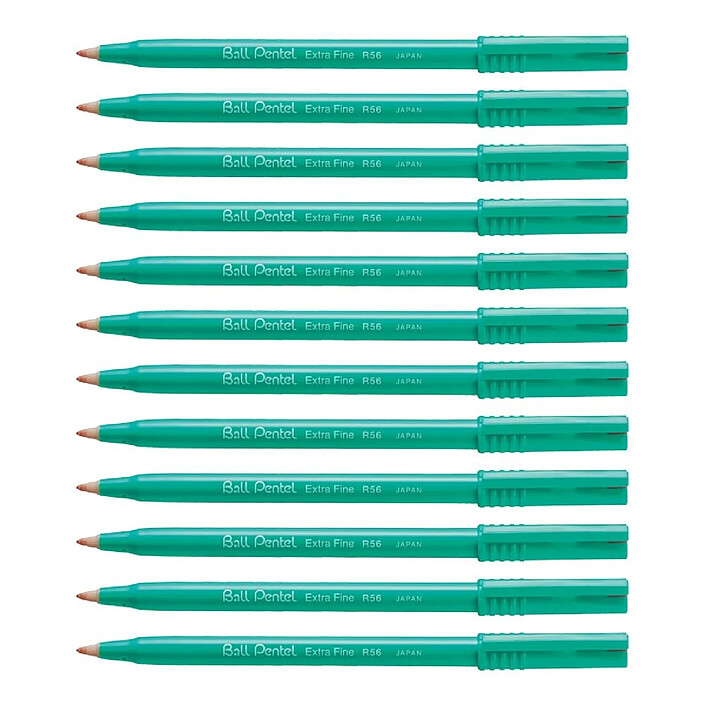 PENTEL Stylo roller encre Ball R56 Pointe Fine Rouge x 12