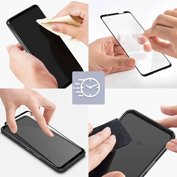 Avizar Verre Trempé pour Asus Rog Phone 5, 6, 6 Pro, 7 et 7 Ultimate Dureté 9H Noir pas cher