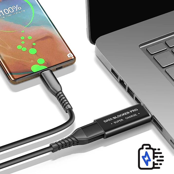 Avizar Bloqueur de Données USB, Data Blocker Super Charge Noir pas cher