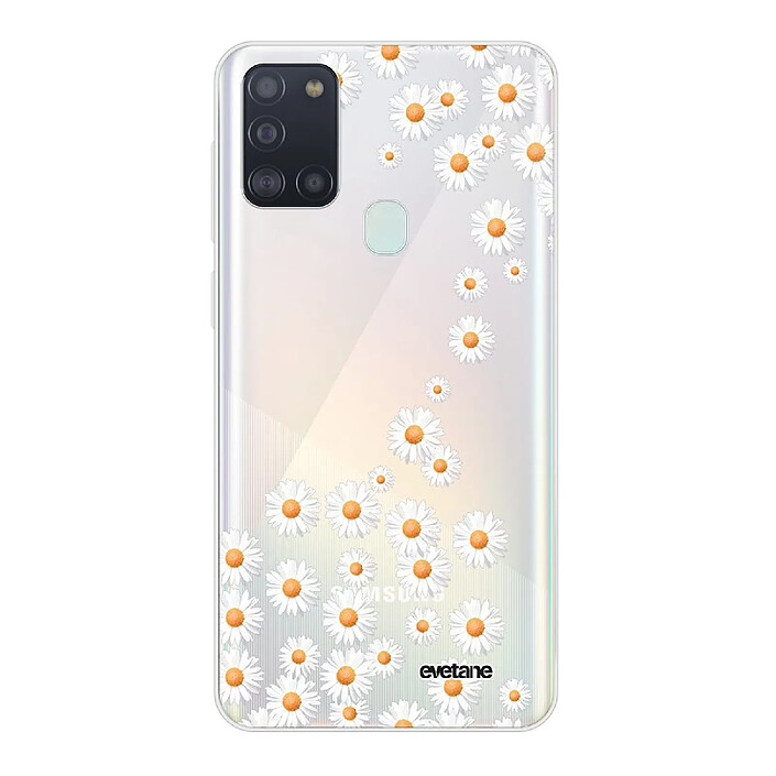 Evetane Coque Samsung Galaxy A21S 360 intégrale transparente Motif Marguerite Tendance .