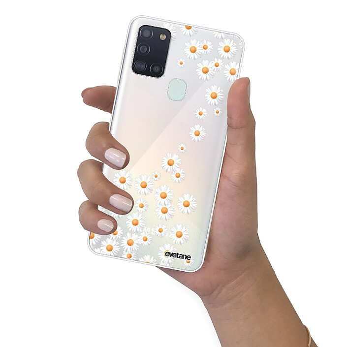 Evetane Coque Samsung Galaxy A21S 360 intégrale transparente Motif Marguerite Tendance . pas cher