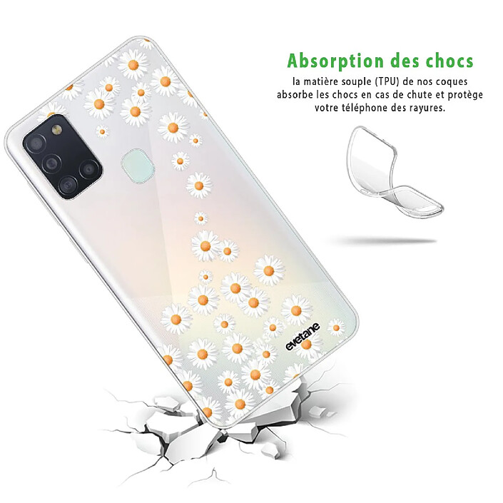 Avis Evetane Coque Samsung Galaxy A21S 360 intégrale transparente Motif Marguerite Tendance .