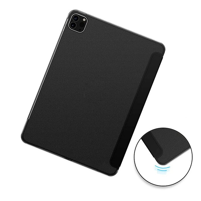 Evetane Étui Smart Cover iPad Pro 12.9 pouces (2018/2020/2021) Noir à Rabat avec Support pas cher