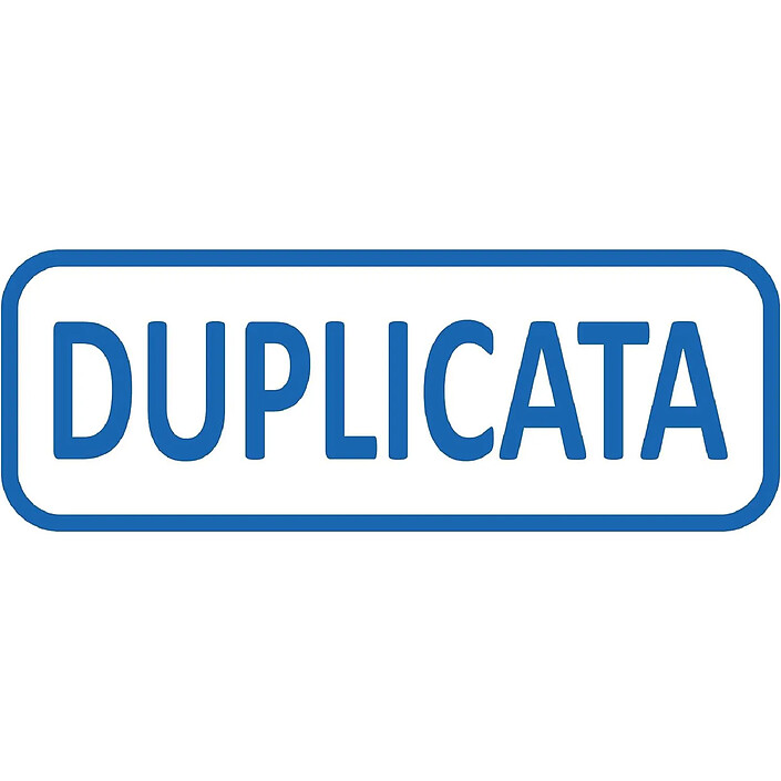 Avis TRODAT Tampon X-print 4912 Formule Commerciale Texte + Picto 'DUPLICATA' Bleu