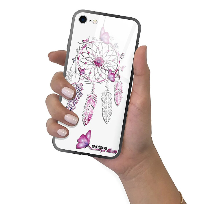 Evetane Coque iPhone 7/8/ iPhone SE 2020/ 2022 Coque Soft Touch Glossy Carpe diem Design pas cher