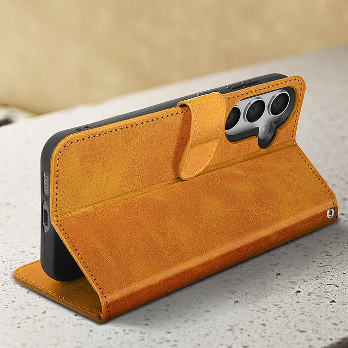 Acheter Avizar Étui pour Samsung Galaxy S23 FE Porte-carte Support Vidéo Série Vintage Camel