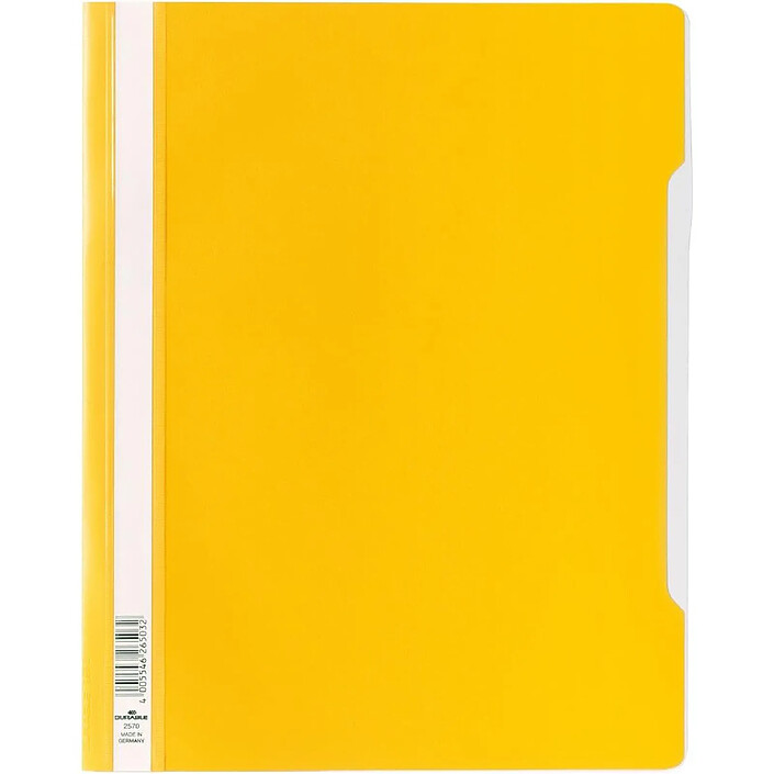 DURABLE Chemise à Lamelles A4+ Couverture Transparent Jaune x 50