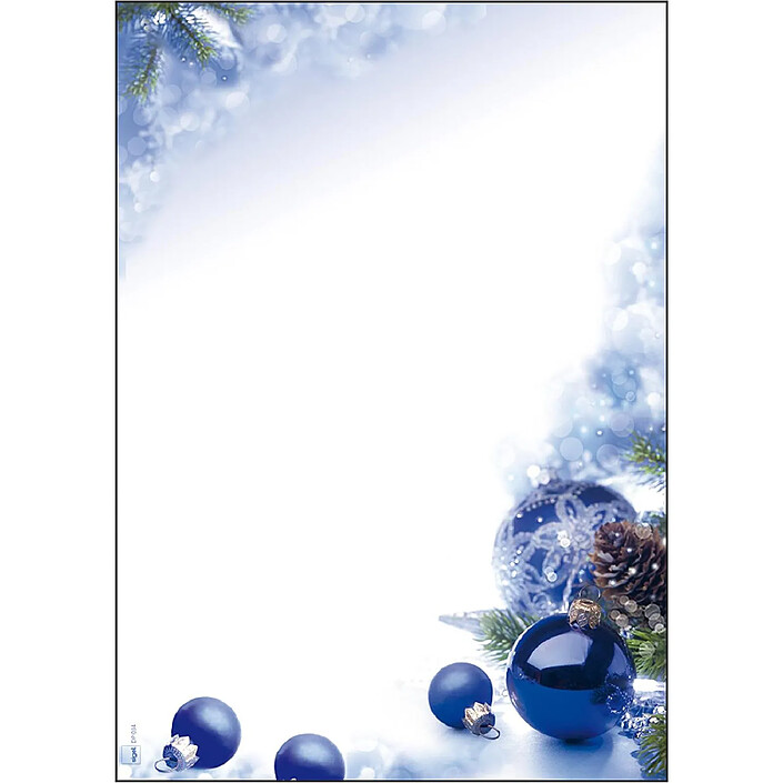 SIGEL Paquet de 100 Feuilles Papier à motif de Noel 'Blue Harmony' A4 90g/m²