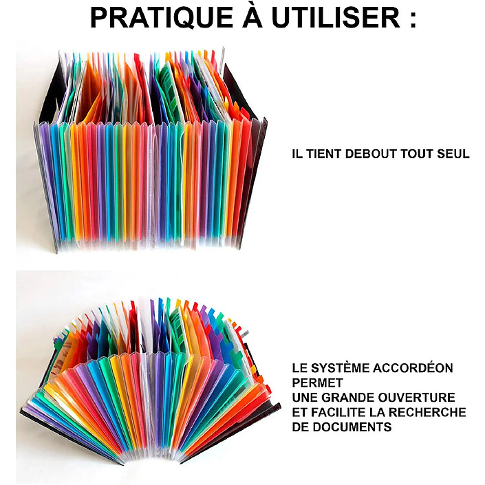 Acheter VIQUEL Trieur Seatcase Rainbow 24 compartiments, en polypro 7/10e, 2 poignées, noir