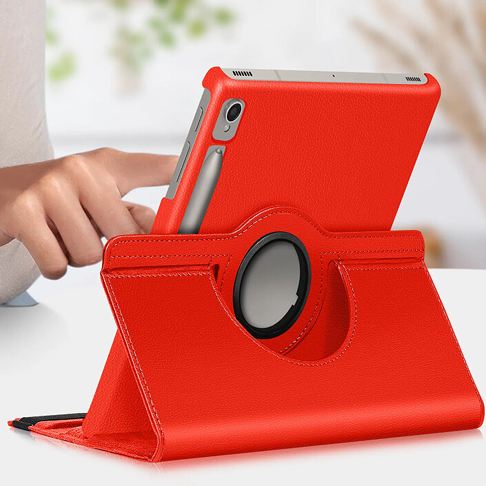 Avis Avizar Étui folio pour Samsung Galaxy Tab S9 Support rotatif Paysage Portrait rouge