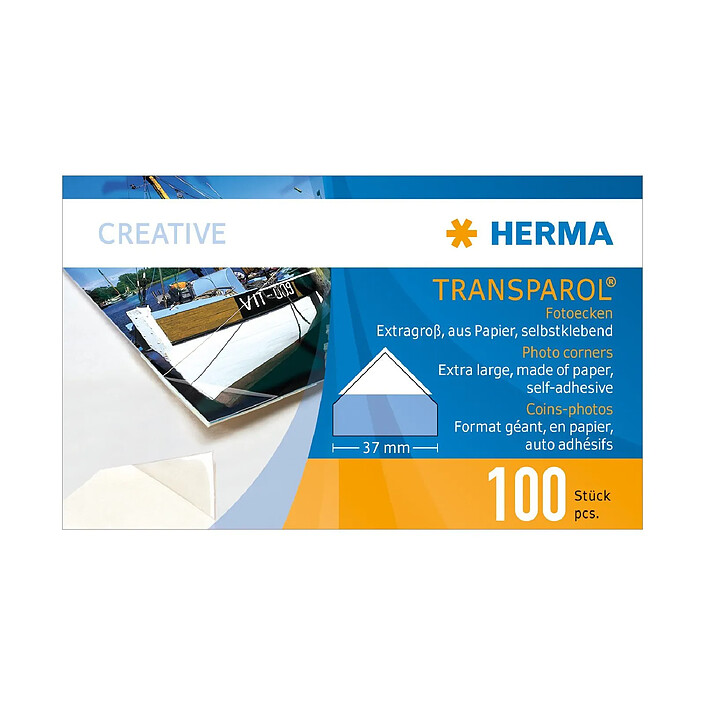 HERMA paquet de 100 coins photo grand format bandes de 2