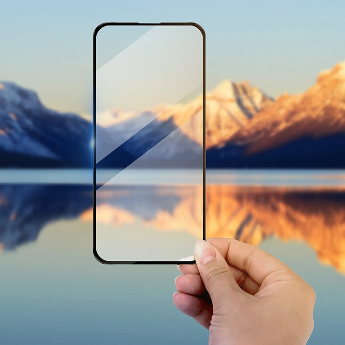 Avizar Verre Trempé pour iPhone 15 Plus et 15 Pro Max Bord Noir Adhésif Anti-explosion pas cher