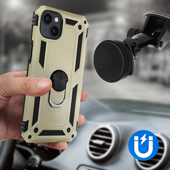 Acheter Avizar Coque pour iPhone 15 Hybride Bague Magnétique Série ArmoRing Or