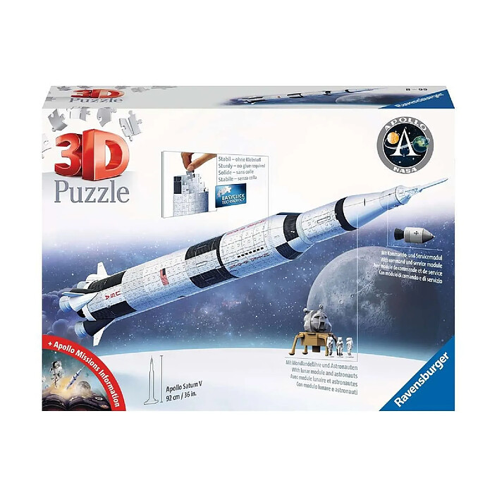 NASA - Puzzle 3D Apollo Saturn V Rocket (504 pièces)