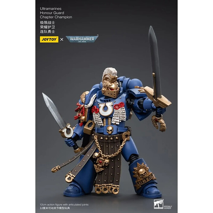 Warhammer 40k - Figurine 1/18 Ultramarines Honour Guard Chapter Champion 12 cm pas cher