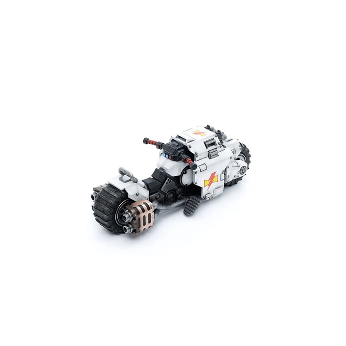 Warhammer 40k - Figurine 1/18 White Scars Raider-pattern Combat Bike 22 cm pas cher