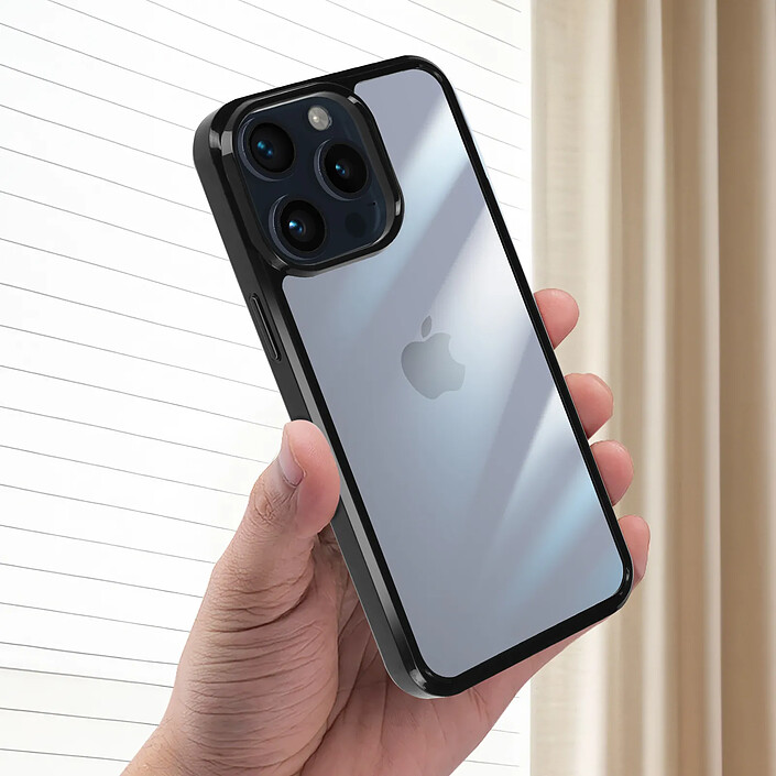 Avis Avizar Coque pour iPhone 15 Pro Max Rigide Contour Souple Antichoc Solid Frame Noir