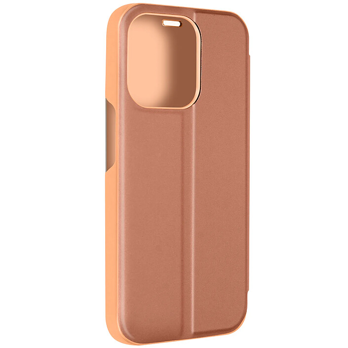 Avizar Étui Clear View pour iPhone 15 Pro Clapet Miroir Fonction Support Rose Gold