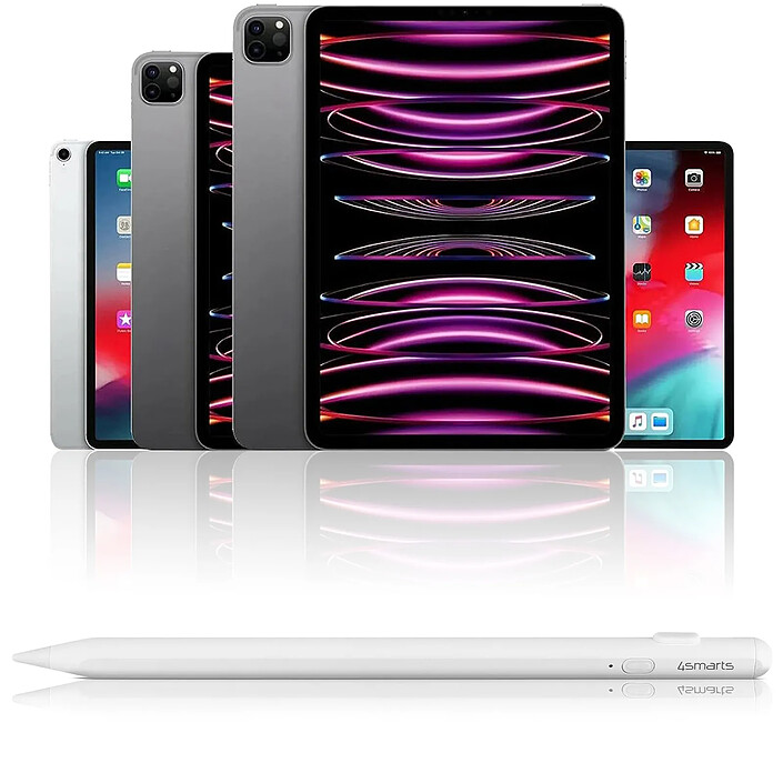 4smarts Stylet Pencil Pro 3, Rejet de Paume pour iPad Blanc pas cher